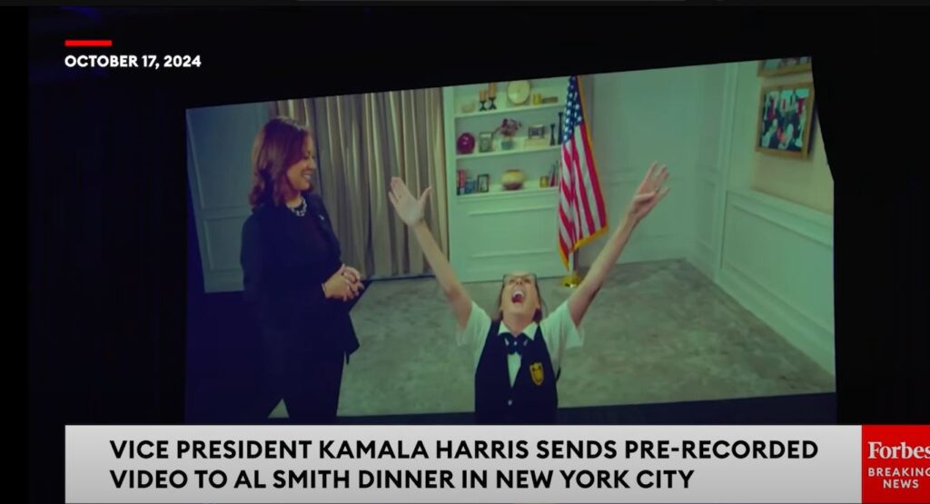 VP Harris Sends Pre-Recorded Video With Molly Shannon SNL Character To Al Smith Dinner